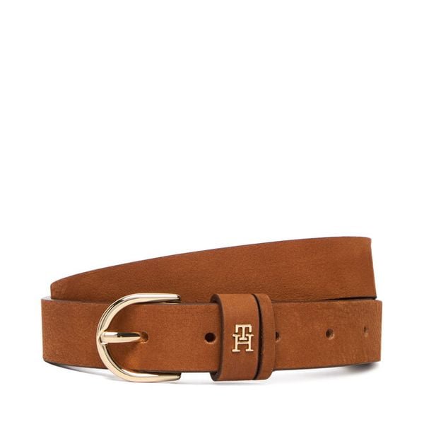 Pasek Damski Tommy Hilfiger. Brązowe paski damskie Tommy Hilfiger, bez wzorów, z nubiku. Za 209.99 zł.