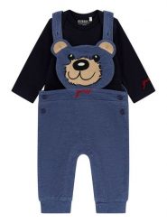 Guess Komplet body i spodnie P5YG08 J1311 Kolorowy Regular Fit. Spodnie niemowlęce Guess, z aplikacjami, z bawełny. Za 164.00 zł.