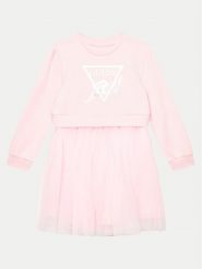 Guess Sukienka codzienna K4YK09 KB8R0 Różowy Regular Fit. Czerwone sukienki dziewczęce Guess, z aplikacjami, z bawełny, bez ramiączek, proste. Za 179.99 zł.