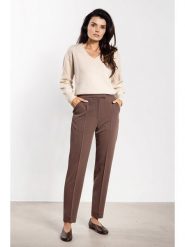 Awama Spodnie w kolorze brązowym rozmiar: L. Brązowe spodnie materiałowe damskie Awama, bez wzorów, z materiału. Za 150.02 zł.