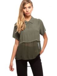 Dioxide Bluzka w kolorze zielonym rozmiar: L. Zielone bluzki damskie Dioxide, l, bez wzorów, bez kołnierzyka, bez ramiączek. Za 96.83 zł.