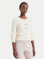 Fracomina Kardigan FY26WT8037K45801 Kremowy Regular Fit. Białe kardigany damskie Fracomina, l, bez wzorów, z syntetyku. Za 259.99 zł.