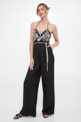 Kombinezon damski lniany TWINSET U&B. Kombinezony damskie Twinset U&B, xs, bez wzorów, ze lnu, bez kołnierzyka, bez ramiączek. Za 1,279.00 zł.