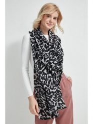 Lucky Bees Szal w kolorze szaro-czarnym - 180 x 80 cm rozmiar: onesize. Czarne szaliki damskie Lucky Bees, bez wzorów, z materiału. Za 109.00 zł.