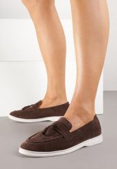 Brązowe Mokasyny Ozdobione Frędzlami Meliruna. Brązowe mokasyny damskie Renee, bez obcasa. Za 79.99 zł.