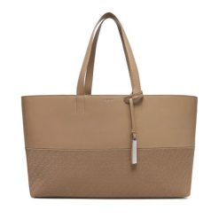 Torebka Calvin Klein. Brązowe shopper bag Calvin Klein, bez wzorów, bez dodatków. Za 419.99 zł.