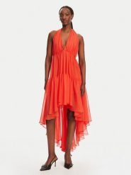 BARDOT Sukienka koktajlowa Leona 59861DB Koralowy Regular Fit. Pomarańczowe sukienki damskie Bardot, bez wzorów, z syntetyku, wizytowe, bez ramiączek. Za 549.99 zł.