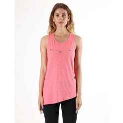 Odzież sportowa z bawełna na co dzień na siłownię. Brązowa koszulki sportowe damskie LEONE 1947 APPAREL, bez wzorów, z bawełny, bez ramiączek, na fitness i siłownię. W wyprzedaży za 56.94 zł.