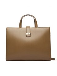 Tommy Hilfiger Torebka Th Heritage Satchel AW0AW18287 Brązowy. Brązowe torebki klasyczne damskie Tommy Hilfiger, ze skóry, bez dodatków. Za 749.99 zł.