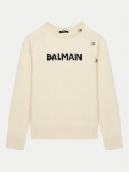 Balmain Sweter BV9B00-Z2409 Écru Regular Fit. Swetry dziewczęce Balmain, bez wzorów, z syntetyku, bez kołnierzyka, bez ramiączek. Za 1,749.00 zł.
