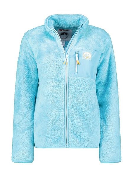 Geographical Norway Kurtka polarowa "Upecious" w kolorze turkusowym rozmiar: S. Niebieskie kurtki damskie Geographical Norway, s, bez wzorów, z polaru, bez kaptura. Za 140.53 zł.