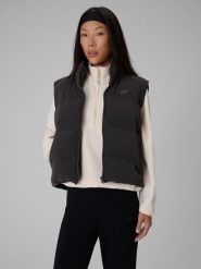 4F Bezrękawnik z wypełnieniem syntetycznym damski - brązowy XL. Brązowe kamizelki damskie 4F, xl, bez wzorów, z puchu, bez kaptura. Za 249.99 zł.