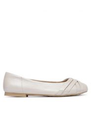 Caprice Baleriny 9-22102-46 Écru. Białe balerinki damskie Caprice, bez wzorów, ze skóry. Za 291.99 zł.
