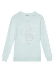 Guess Sweter J5YR01 Z3FP0 Błękitny Regular Fit. Niebieskie swetry dziewczęce Guess, z aplikacjami, z wiskozy, bez kołnierzyka, bez ramiączek. Za 169.99 zł.
