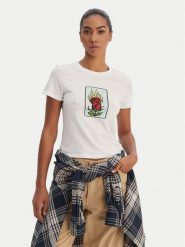 RVCA T-Shirt 23B353502 Biały Regular Fit. Białe t-shirty damskie RVCA, l, bez wzorów, z bawełny, bez kołnierzyka. Za 159.99 zł.