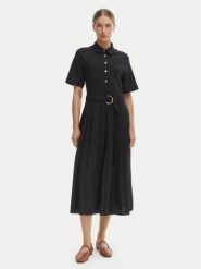 Tommy Hilfiger Sukienka codzienna WW0WW48756 Czarny Regular Fit. Czarne sukienki damskie Tommy Hilfiger, bez wzorów, z bawełny, bez ramiączek. Za 699.99 zł.