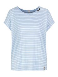 Sublevel Koszulka w kolorze błękitno-białym rozmiar: XL. Białe bluzki damskie Sublevel, xl, bez wzorów, z bawełny, bez kołnierzyka, bez ramiączek. Za 61.75 zł.