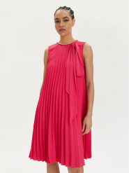 Nissa Sukienka koktajlowa RC14842 Różowy Regular Fit. Czerwone sukienki damskie Nissa, bez wzorów, z syntetyku, wizytowe, bez ramiączek. Za 679.99 zł.