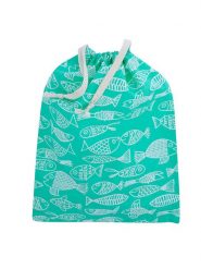 Overbeck and Friends Worek "Crazy Fish" w kolorze zielonym do przechowywania - 27 x 37 cm rozmiar: onesize. Zielone shopper bag Overbeck and Friends, bez wzorów, z bawełny, bez dodatków. Za 23.95 zł.