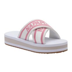 Klapki damskie Napapijri Stick. Brązowe klapki damskie Napapijri, bez wzorów, bez obcasa, bez zapięcia. Za 129.99 zł.
