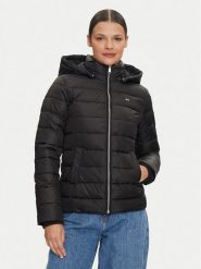 Tommy Jeans Kurtka zimowa Basic DW0DW18311 Czarny Slim Fit. Czarne kurtki damskie Tommy Jeans, na zimę, xxs, bez wzorów, z jeansu, bez kaptura. Za 619.99 zł.