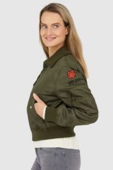 KENZO Zielona kurtka bomberka damska boke flower. Zielone kurtki damskie Kenzo, s, bez wzorów, bez kaptura. W wyprzedaży za 1,999.99 zł.