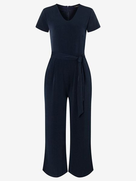 More & More Kombinezon w kolorze granatowym rozmiar: 34. Niebieskie kombinezony damskie More & More, bez wzorów, z tkaniny, bez kołnierzyka, bez ramiączek. Za 118.01 zł.