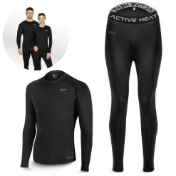 Bielizna termiczna unisex 4FIZJO czarny komplet - koszulka + spodnie. Czarna komplety bielizny 4FIZJO, bez wzorów. Za 99.99 zł.