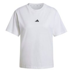 Koszulka damska adidas Essentials Small Logo. Białe bluzki damskie Adidas, bez wzorów, bez kołnierzyka, bez ramiączek. Za 191.00 zł.