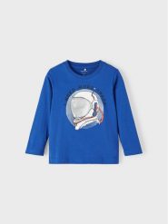 NAME IT Bluzka 13221576 Niebieski Regular Fit. Niebieskie t-shirty i koszulki chłopięce Name it, bez wzorów, z bawełny, bez kołnierzyka, bez ramiączek. Za 59.99 zł.