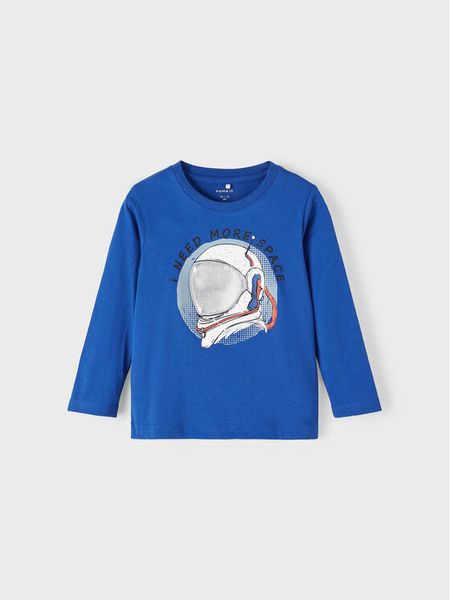 NAME IT Bluzka 13221576 Niebieski Regular Fit. Niebieskie t-shirty i koszulki chłopięce Name it, bez wzorów, z bawełny, bez kołnierzyka, bez ramiączek. Za 79.99 zł.