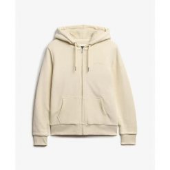 Damska bluza zapinana na zamek z kapturem z wełnianą podszewką Superdry. Brązowe bluzy damskie Superdry, l, bez wzorów, z dresówki, z kapturem. Za 322.50 zł.