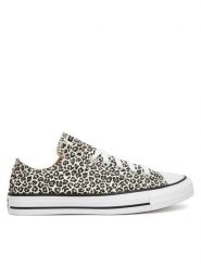 Converse Trampki Chuck Taylor All Star Leopard A14941C Beżowy. Brązowe trampki damskie Converse, bez wzorów, z materiału, bez zapięcia. Za 279.99 zł.