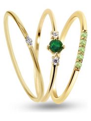 Les Petites Précieuses Pozłacane pierścionki (3 szt.) z kamieniami szlachetnymi rozmiar: 58. Zielone pierścionki damskie Les Petites Précieuses, z diamentem, pozłacane. Za 404.99 zł.