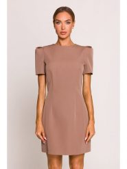 Made of emotion Sukienka w kolorze jasnobrązowym rozmiar: M. Brązowe sukienki damskie Made Of Emotion, bez wzorów, bez ramiączek. Za 173.60 zł.