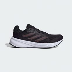 Buty Response. Białe obuwie sportowe damskie Adidas, z materiału, bez zapięcia, do biegania. Za 299.99 zł.