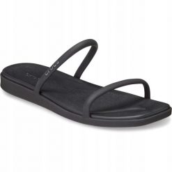 Klapki Dla Dorosłych Crocs Miami Two Strap. Brązowe klapki damskie Crocs, bez wzorów, z materiału, bez obcasa, bez zapięcia. Za 199.99 zł.