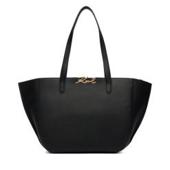 Torebka KARL LAGERFELD. Czarne shopper bag KARL LAGERFELD, bez wzorów, bez dodatków. Za 1,749.00 zł.