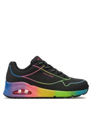 Skechers Sneakersy Uno Pop Of Sunshine 155148/BKMT Czarny. Czarne obuwie sportowe damskie Skechers, ze skóry, bez zapięcia. Za 309.99 zł.