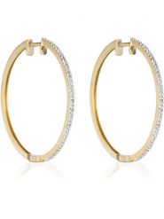 DIAMANTA Złote kolczyki-kreole "Elégantes Créoles" z diamentami rozmiar: onesize. Żółte kolczyki damskie DIAMANTA, z diamentem, złote. Za 4,090.38 zł.