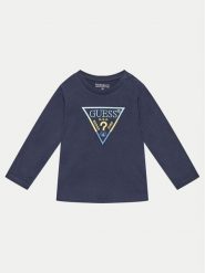 Guess Bluzka N4YI36 K8HM4 Granatowy Regular Fit. Niebieskie t-shirty i koszulki chłopięce Guess, z aplikacjami, z bawełny, bez kołnierzyka, bez ramiączek. Za 59.99 zł.