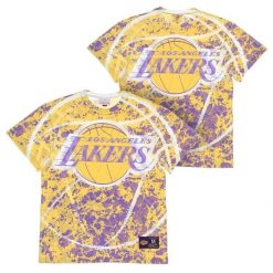Koszulka Los Angeles Lakers NBA Jumbotron Submimated. Żółte koszulki damskie Mitchell & Ness, bez wzorów, bez kołnierzyka, bez ramiączek. Za 258.00 zł.