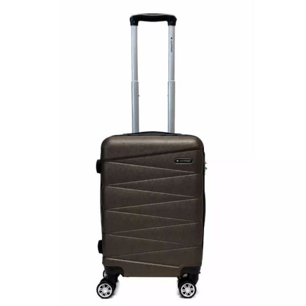 Walizka na kółkach Sapphire ST-2240 kabinowa brązowa - mała S DUO. Brązowe walizki SAPPHIRE, bez wzorów, z kauczuku, małe. W wyprzedaży za 84.80 zł.
