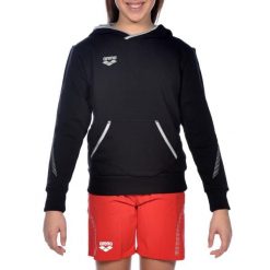 Bluza Arena Team Line Hoodie junior z kapturem. Czarne bluzy damskie Arena, m, bez wzorów, z bawełny, z kapturem. Za 71.98 zł.