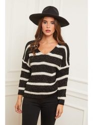 L'armoire de Suzette Sweter w kolorze czarno-białym rozmiar: 38/40. Czarne swetry klasyczne damskie L'armoire de Suzette, l, bez kołnierzyka. Za 156.98 zł.