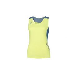 T-shirt damski bez rękawów premium Mizuno JPN. Niebieskie t-shirty damskie Mizuno, bez wzorów, bez kołnierzyka. Za 134.00 zł.