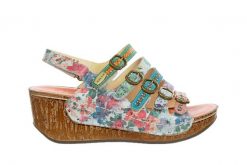 Sandały Laura Vita Dino 0523 Poudre 202046, Wielokolorowy - 39. Sandały damskie LAURA VITA, bez wzorów, z gumy, bez obcasa, na koturnie, bez zapięcia. W wyprzedaży za 224.10 zł.