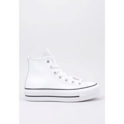 Kapcie CONVERSE CHUCK TAYLOR ALL STAR PLATFORM LEATHER Biały. Białe kapcie damskie Converse, ze skóry. Za 407.99 zł.
