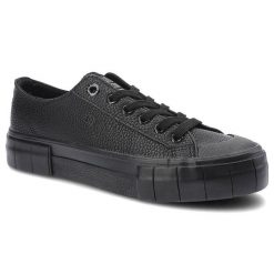 Czarne Trampki Big Star Damskie Stylowe Półbuty. Czarne trampki damskie Big Star, z aplikacjami, ze skóry ekologicznej, bez zapięcia. Za 99.00 zł.