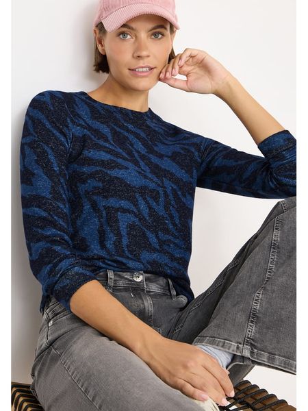 Cecil Koszulka w kolorze granatowym rozmiar: XL. Niebieskie koszulki damskie Cecil, xl, bez wzorów, bez kołnierzyka, bez ramiączek. Za 158.47 zł.